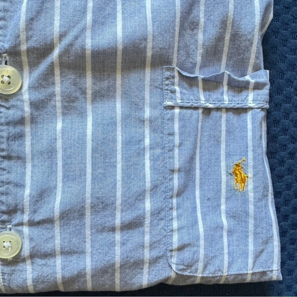 Polo by Ralph Lauren Blue Striped Men's Long Sleeve Pajama Top Size L